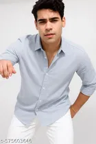Poly Blend Shirts for Men, Sky Blue 