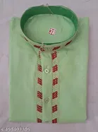 Cotton Solid Kurta for Men, Mint Green 