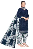 Cotton Blend Printed Kurti with Salwar for Women 