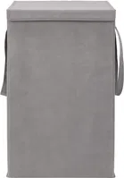 Canvas Laundry Basket,Grey & Green,  