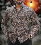 Full Sleeves Printed Shirt for Men (Multicolor, S)