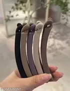 Self Locking Banana Hair Clips with Matte Finish for Women & Girls, Multicolour, Pack of 5