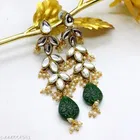Alloy Kundan Earring for Women & Girls, Green