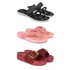 Combo of Flats with Slippers & Sliders for Women 