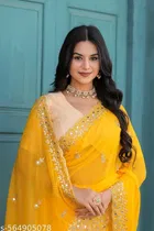 Festive Yellow Saree for Women 