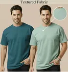 Polyester Round Neck T-shirt for Men, Multicolour, Pack of 2 