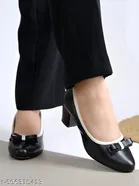 Shoetopia Black Pointed Toe Heel Sandals Size IND-6
