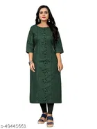 Floral Embroidered A-line Kurti for Women 