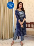 Rayon Printed Women's Kurta with Pant Set 