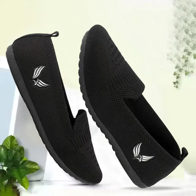 Solid Canvas Bellies for Women (Black, 6)