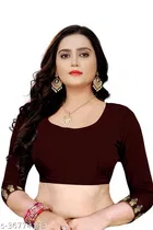 Lycra Blend Solid Saree For Women, Multicolor