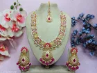 Traditional Kundan Pearl Long Bridal Neckkace Set for Women 