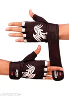 Nylon Sports Gloves (White & Black, Set of 1)