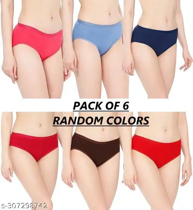 Cotton Briefs for Women (Assorted, XL) (Pack of 6)