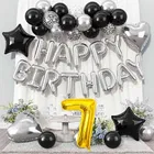 7th Happy Birthday Balloon Decoration Kit ,Silver Set Of 1