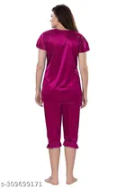 Satin Nightsuit Set for Women 