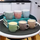 6 Pcs Ceramic Tea & Coffee Cup Set - Multicolour 6 Colour