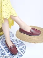 Shoetopia Solid Loafers for Women 