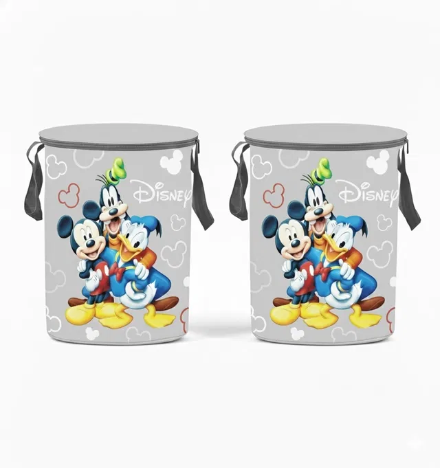 Cloth Laundry Basket ,(Grey) ,Pack Of 2
