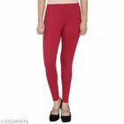 Cotton Lycra Leggings for Women (Maroon, 26)