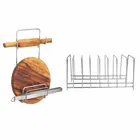 Oc9 Stainless Steel Plate Stand & Chakla Belan Stand For Kitchen