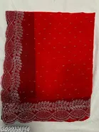 Georgette Saree for Women, Red 