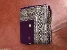 Georgette Solid Saree For Women, Purple