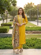 Solid A-line Kurta Set for Women 