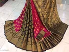 Litchi Silk Zari Woven Saree for Women, Pink 