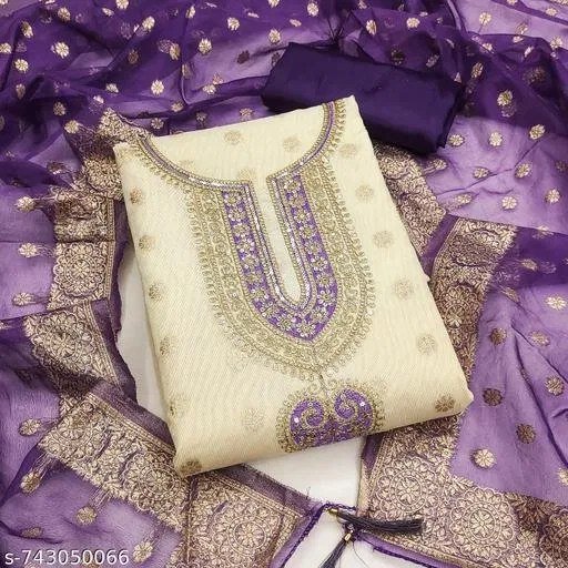 Silk Blend Punjabi/All Over Suits for Women (Multicolor, 6.05 meter (M)