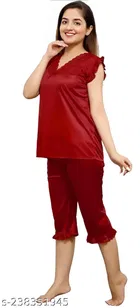 Satin Nightsuit Set for Women 