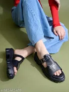 Shoetopia Black Solid Heel Sandals 