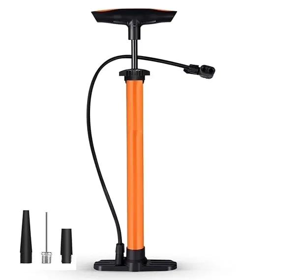 Plastic Bicycle Pump (Orange & Black)