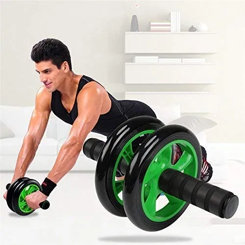 Plastic Double Wheel Ab Roller, Green