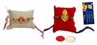 Metal 2 Pcs Rakhi with Greeting card, Roli 