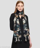 Printed Chiffon Scarves with Tassels for Women, Multicolor, Pack of 2