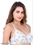 Cotton Printed Bra for Women & Girls, Multicolour, Pack of 3 