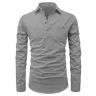 Trendy Cotton Full Sleeves Short Kurta For Men 