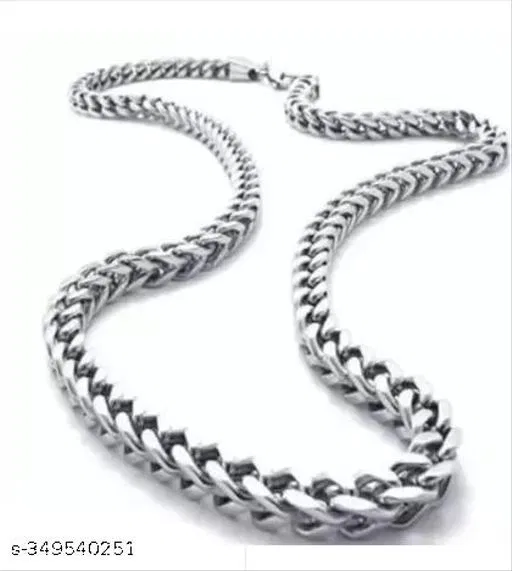 Silver Plated Chain for Men (Silver, Pack of 1)