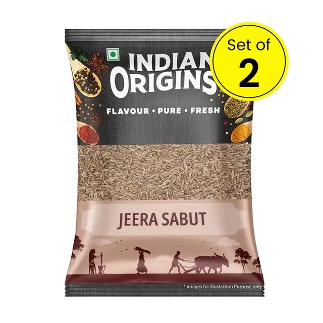 इंडियन ओरिजिन्स जीरा साबुत 2X50 g (सेट ऑफ़ 2)
