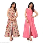 Poly Crepe Printed Kurti for Women 