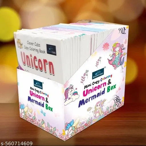 Mini Magical Coloring Box – Set of 40 Unicorn & Mermaid Copy Books to Engage & Entertain Little Artists