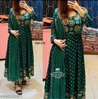 Acrylic Printed Anarkali Kurta Set for Women 