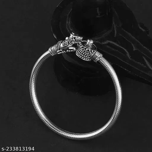 Shivling Nandi Kada Bracelets for Women (Silver)