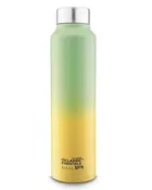 Stainless Steel Leakproof Screw Cap Water Bottle 1 Ltr Dual Tone (Green-Yellow)