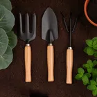 Immutable Garden Tools for Home Gardening Set, Gardening Trowel, Garden Fork, Wooden Handle 
