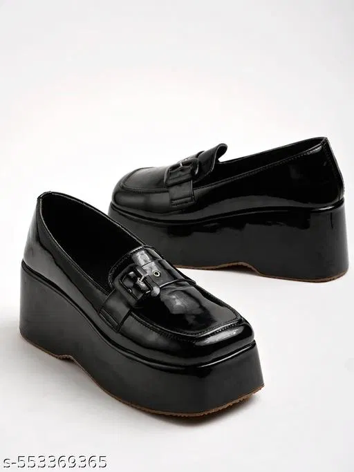 Shoetopia Girls Sneakers (Black, 8-8.5 Years)