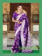 Banarasi Woven Design forals with Lace Border 