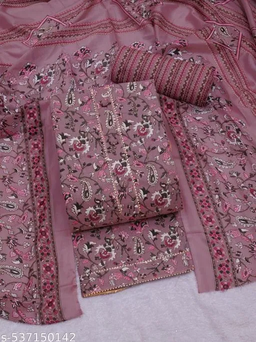 Cotton Printed Suits & Dress Material for Women (Multicolor, Un Stitched)