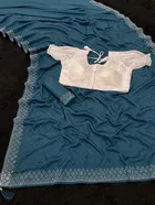 Crepe Solid Saree for Women 